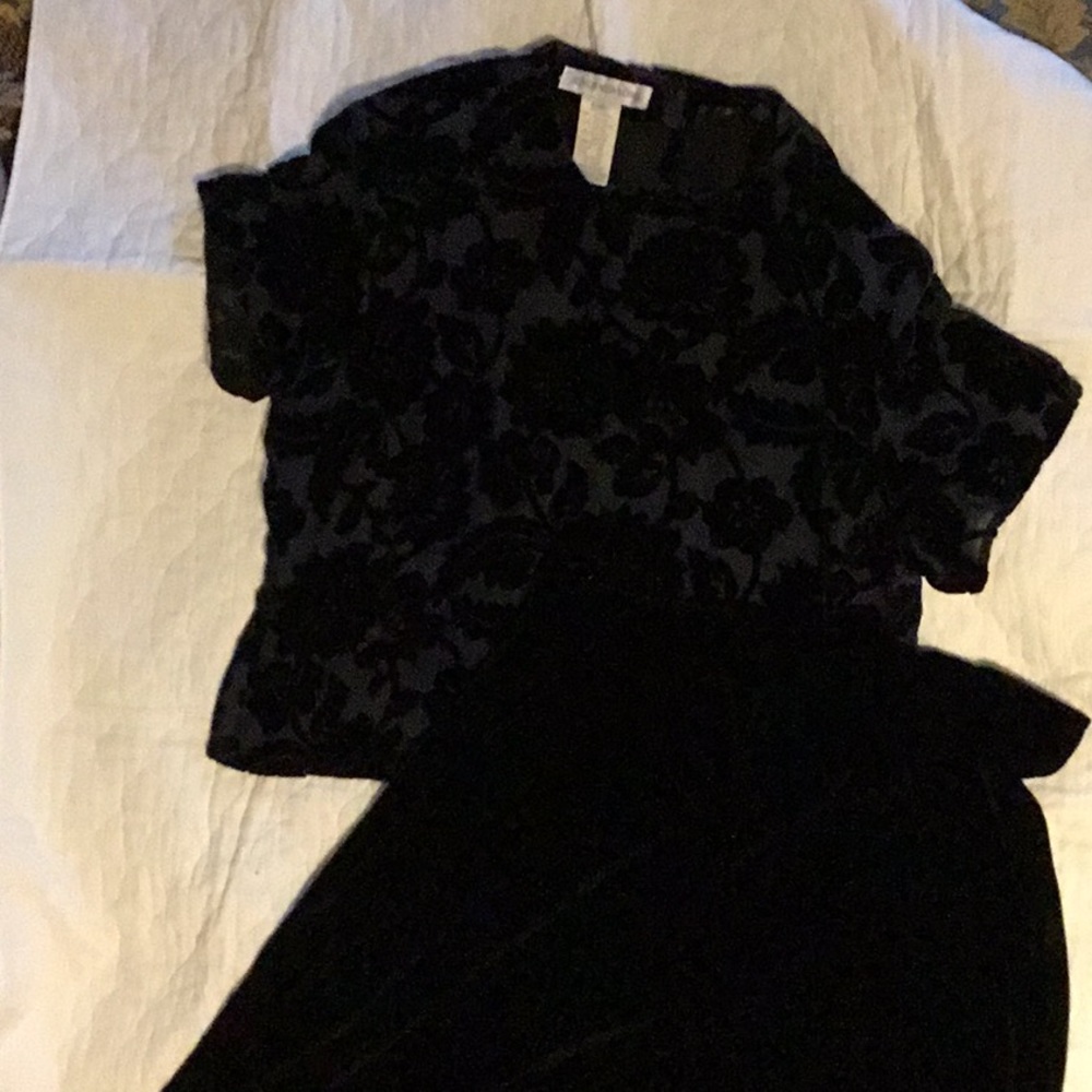Vintage velvet top and maxi skirt set